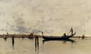 Along The Canal, Venice Oil painting by Carlo Brancaccio