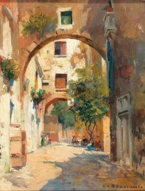 Sudliche Strasenszene Oil painting by Carlo Brancaccio