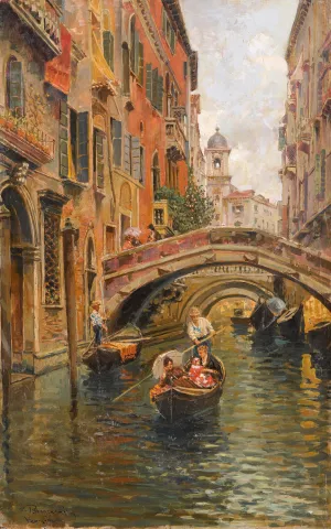 Venezianischer Kanal by Carlo Brancaccio Oil Painting