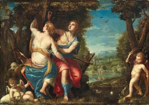 Angelica and Medoro by Carlo Caliari Oil Painting