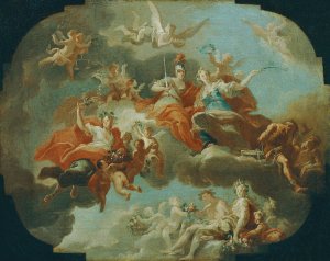 Allegory of Peace and Justice by Carlo Carlone Oil Painting