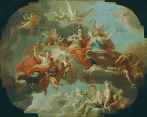 Allegory of Peace and Justice by Carlo Carlone Oil Painting