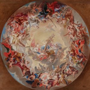 Glorification of the Cross by Carlo Carlone Oil Painting