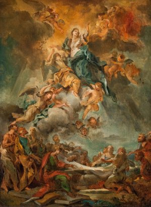 The Assumption of the Virgin by Carlo Carlone Oil Painting