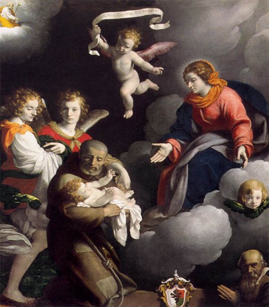 Main Product Photo of The Vision of St Felix of Cantalice Painting by Carlo Ceresa
