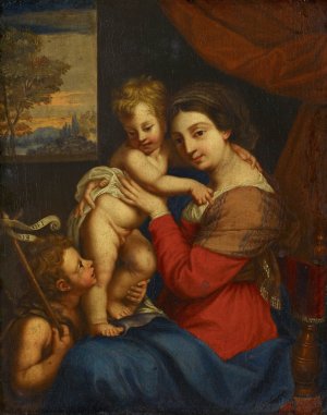 Virgin With Child And With Saint John The Baptist As Child by Carlo Cignani Oil Painting