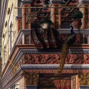 Annunciation with St Emidius Detail Oil painting by Carlo Crivelli