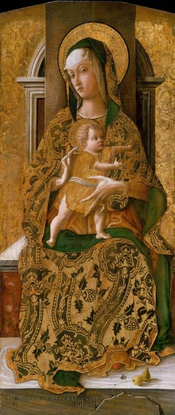 Main Product Photo of Madonna and Child Enthroned  Painting by Carlo Crivelli