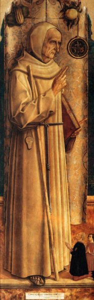 St James of the Marches with Two Kneeling Donors by Carlo Crivelli Oil Painting