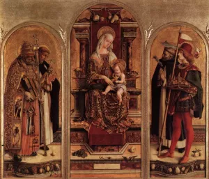Triptych of Camerino Oil painting by Carlo Crivelli
