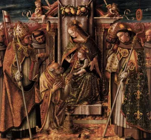 Virgin and Child Enthroned with Saints by Carlo Crivelli - Oil Painting Reproduction