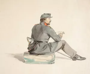 Laesende Soldat by Carlo Dalgas Oil Painting