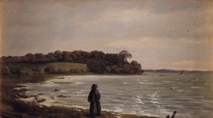 Ved Praesto Fjord i blaest by Carlo Dalgas Oil Painting