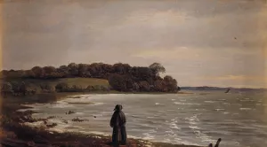 Ved Praesto Fjord i blaest by Carlo Dalgas Oil Painting