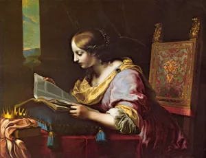 St Catherine Reading a Book by Carlo Dolci - Oil Painting Reproduction