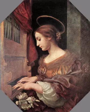 St Cecilia at the Organ by Carlo Dolci Oil Painting