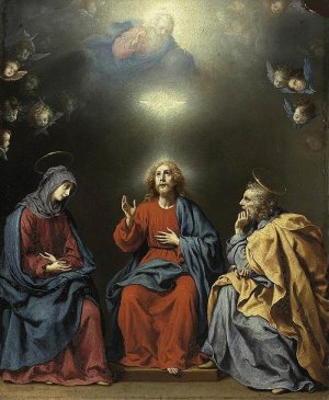 The Holy Family with God the Father and the Holy Spirit
