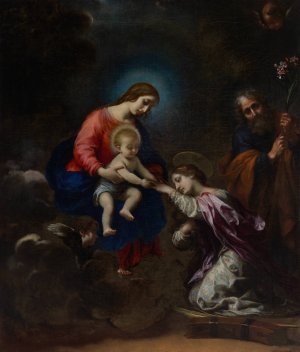 The Mystic Marriage of Saint Catherine of Alexandria by Carlo Dolci Oil Painting