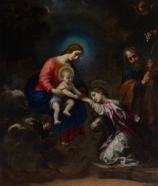 The Mystic Marriage of Saint Catherine of Alexandria  by Carlo Dolci - Hand-Painted Oil Painting Reproduction