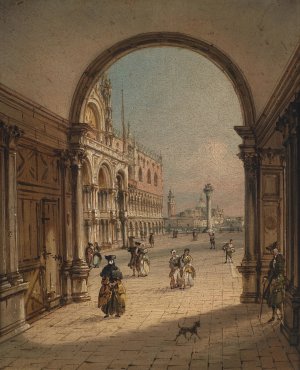 Piazzetta San Marco by Carlo Grubacs Oil Painting