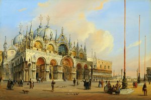 Saint Mark's Basilica, Venice by Carlo Grubacs Oil Painting