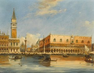 Venetian View I by Carlo Grubacs Oil Painting