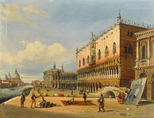 Venetian View II by Carlo Grubacs Oil Painting