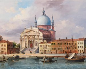 Venice, the Chiesa del Santissimo Redentore by Carlo Grubacs Oil Painting