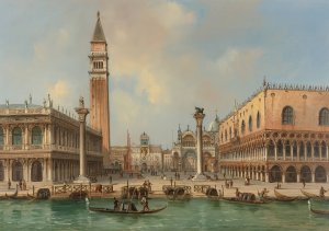 View Of The Piazzetta Di San Marco, Venice by Carlo Grubacs Oil Painting