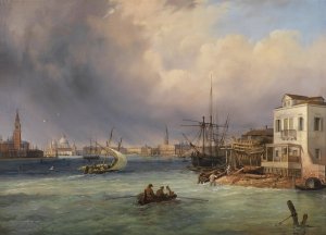 Blick auf Venedig bei Gewitterstimmung by Carlo Grubas Oil Painting