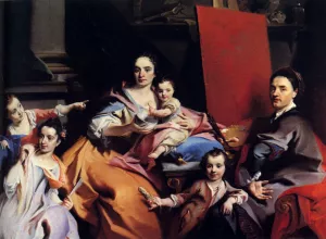 Self-Portrait With The Family by Carlo Innocenzo Carloni - Oil Painting Reproduction