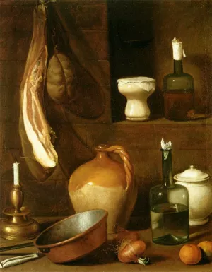 Still-Life with Ham Oil painting by Carlo Magini