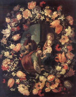 Adoration of the Magi in Garland