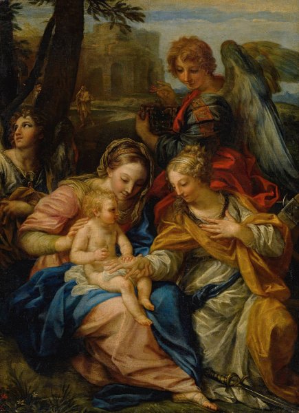 Mystic Marriage Of Saint Catherine Of Alexandria by Carlo Maratti - Hand-Painted Oil Painting Reproduction