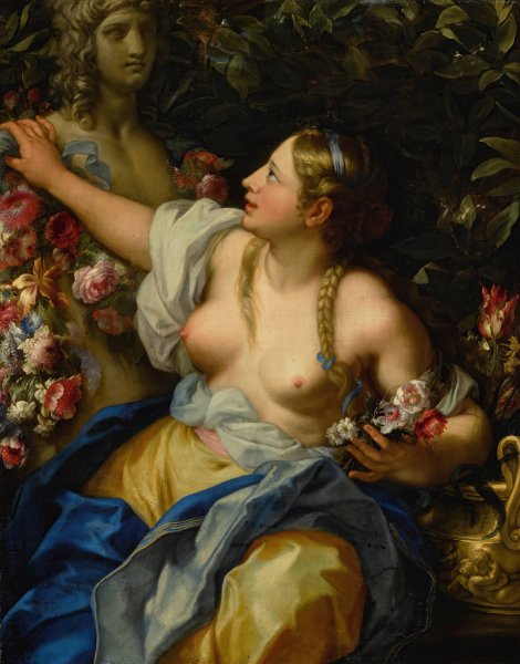 Portrait Of A Young Woman As Flora by Carlo Maratti - Hand-Painted Oil Painting Reproduction