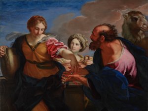 Rebecca And Eliezer At The Well by Carlo Maratti Oil Painting