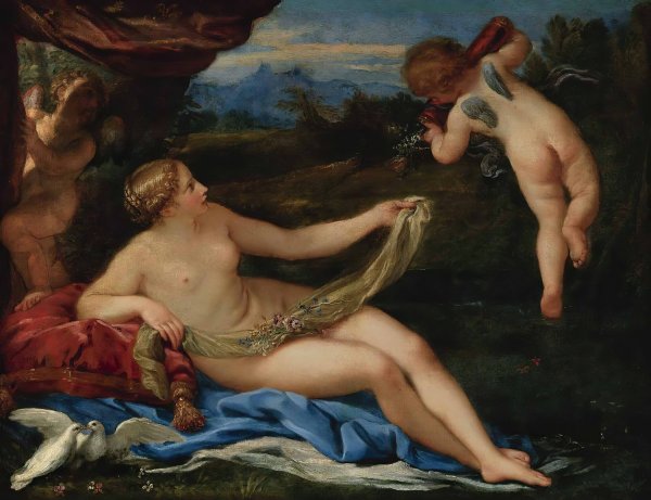 Venus And Cupid by Carlo Maratti - Hand-Painted Oil Painting Reproduction