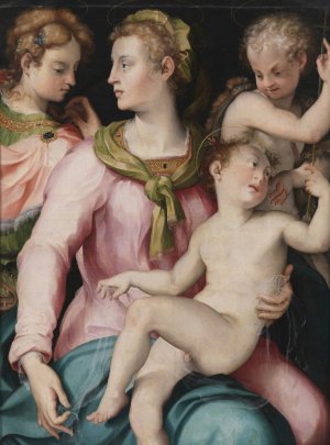 Virgin, Child, Infant John, and Saint Margaret by Carlo Portelli Da Loro Oil Painting