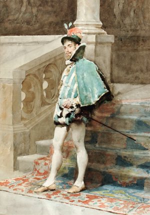 Study of a Courtier by Carlo Randanini Oil Painting