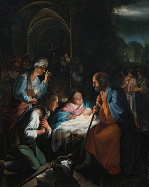 The Adoration Of The Shepherds by Carlo Saraceni Oil Painting