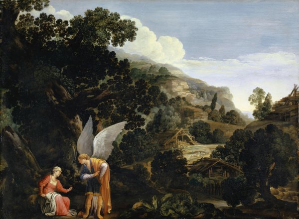 The Annunciation to the Wife of Manoah  by Carlo Saraceni - Hand-Painted Oil Painting Reproduction