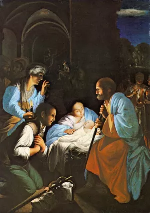 The Birth of Christ by Carlo Saraceni - Oil Painting Reproduction