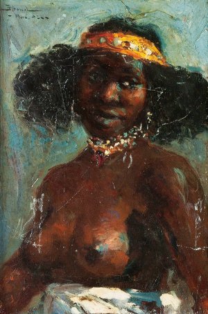 Portrait of a Young Woman In Bust by Carlos Abascal Oil Painting