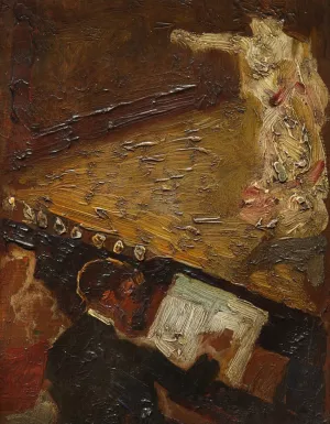 Paris Nocturne. The Singer by Carlos Baca-Flor Oil Painting