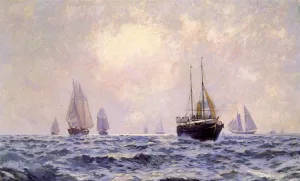 A Breezy Morning Off Newport painting by Carlton T. Chapman