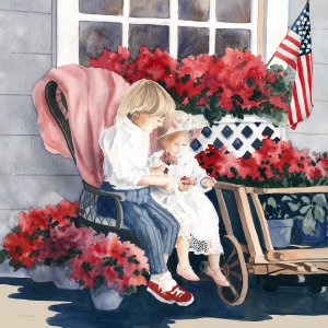 4th of July Parade by Carol Robinson Oil Painting