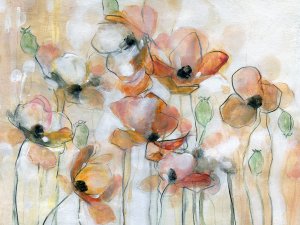 Abstract Poppy Field by Carol Robinson Oil Painting