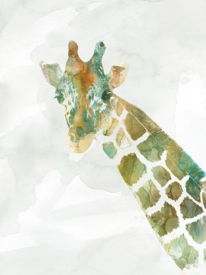 African Colors Giraffe by Carol Robinson Oil Painting