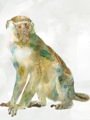 African Colors Monkey by Carol Robinson Oil Painting