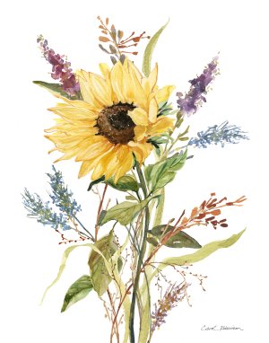 Afternoon Sunflower II by Carol Robinson Oil Painting